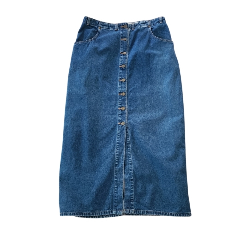 Eddie Bauer Blue Denim Maxi Skirt